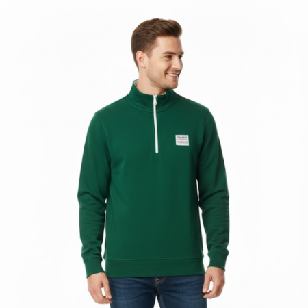 سويت شيرت أخضر GANT نص سحاب رجالي