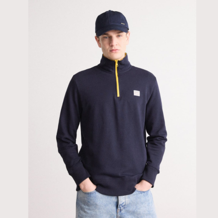 سويت شيرت كحلي GANT نص سحاب رجالي